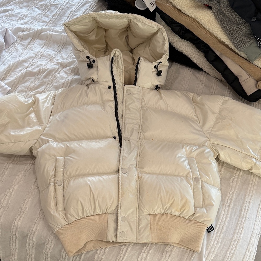 Aritzia Cream Puffer Jacket
